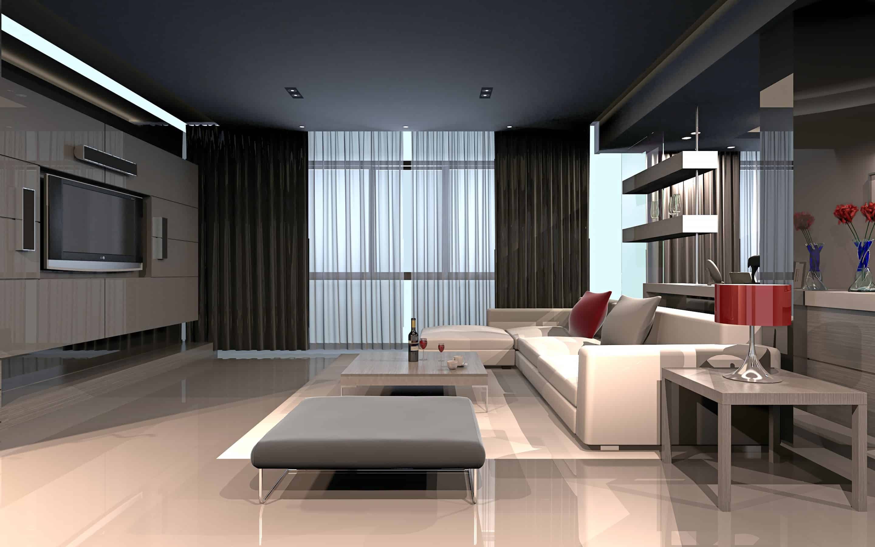 high tech living room design