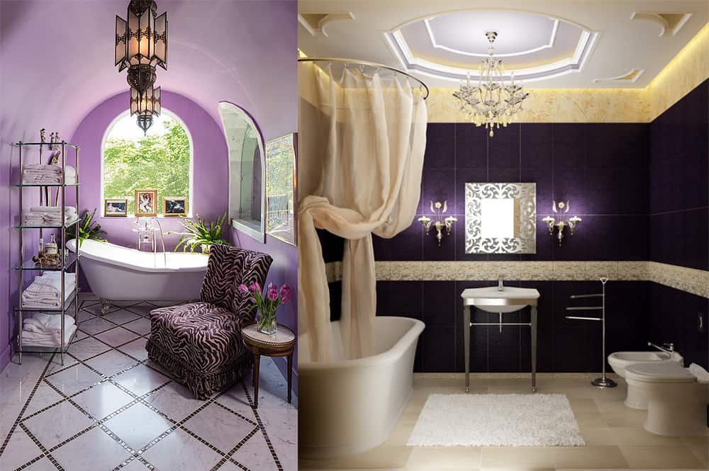 Contemporary bathroom design magic Purple bathroom ideas